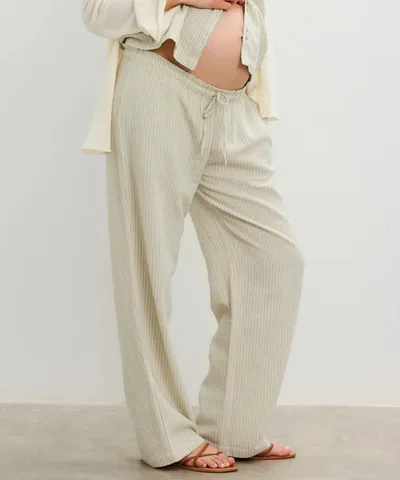 Bump City HATCH: The Isla Pant (Natural Blue Stripe)