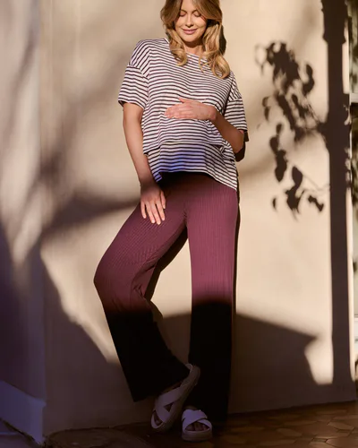 Ripe Maternity Cindy Rib Pant  Maroon