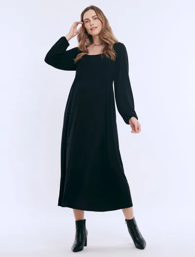 Motherhood Maternity Long Sleeve Empire Waist Maxi Dress