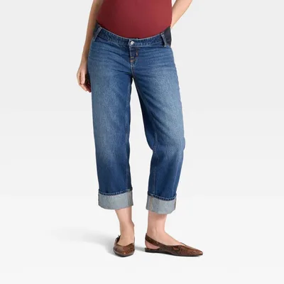 Target Under The Belly Cropped Vintage High-Rise Straight Leg Maternity Jeans - Isabel Maternity by Ingrid & Isabel™ Dark Wash 2