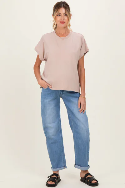 PinkBlush Light Denim Slim Stretch Barrel Cuff Maternity Jeans