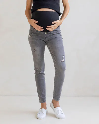 Angel Maternity Claire Over the Bump Skinny Maternity Denim Jeans Charcoal