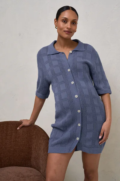 Bae the Label Persistance Polo Knit Dress - Ocean*
