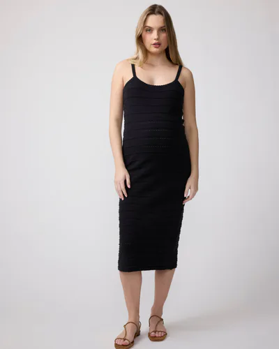 Ingrid & Isabel Sleeveless Pointelle Knit Maternity Midi Dress