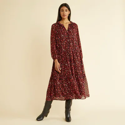 For The Creators Lizzie Floral Tiered Midi Dress