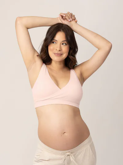 Milk & Baby Sublime® Adjustable Crossover Nursing & Lounge Bra | Soft Pink