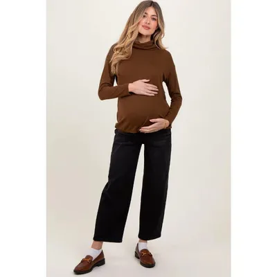 Target PinkBlush Black Cropped Wide Leg Maternity Jeans Black 26