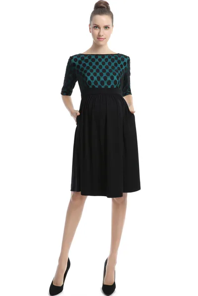 Kimi + Kai Kimi + Kai Maternity "Milena" Polka Dot Lace Dress