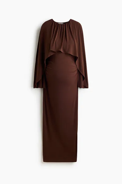 H&M MAMA Draped Cape-Detail Dress