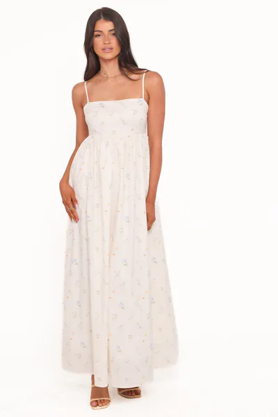 Petal & Pup Odessa Maxi Dress - White Floral