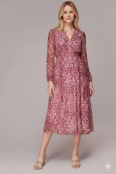 For The Creators Abstract Cheetah Midi Dress