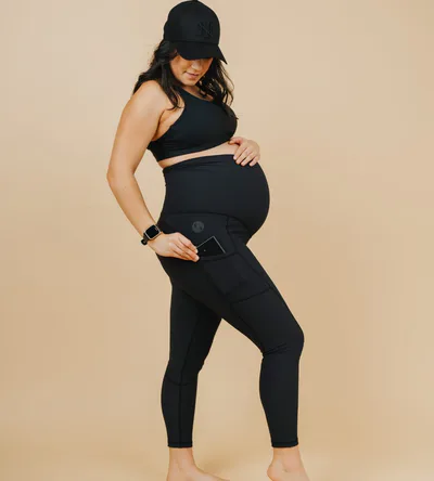 Cadenshae Maternity Leggings - Ryan Ribbed 7/8 Length