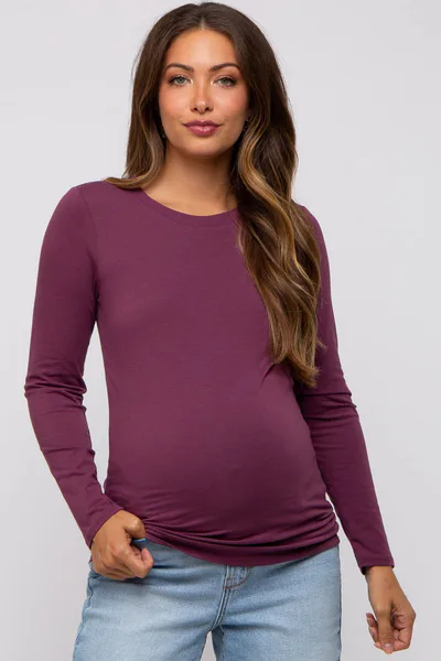 PinkBlush Plum Long Sleeve Maternity Top