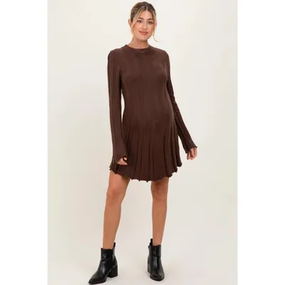 Target Pinkblush Brown Wide Rib Maternity Mini Sweater Dress XL