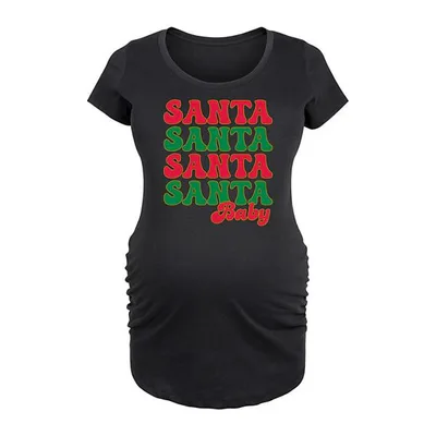 Kohl's Maternity Santa Baby Repeated Graphic Tee