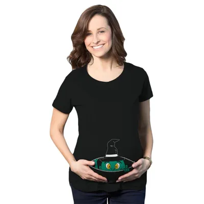Target Maternity Peeking Witch Baby Halloween Funny Pregnancy Gift T shirt - Crazy Dog Maternity T Shirt For Halloween Season Black 3XL