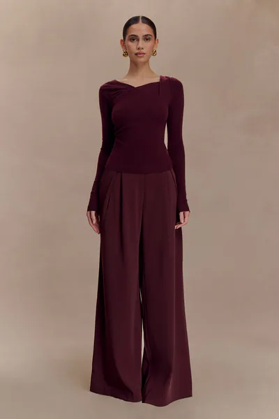 MESHKI Culver Draped Twist Knit Top