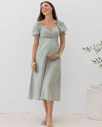 Angel Maternity Fabia Reversible Tie Maternity Dress In Mint Green