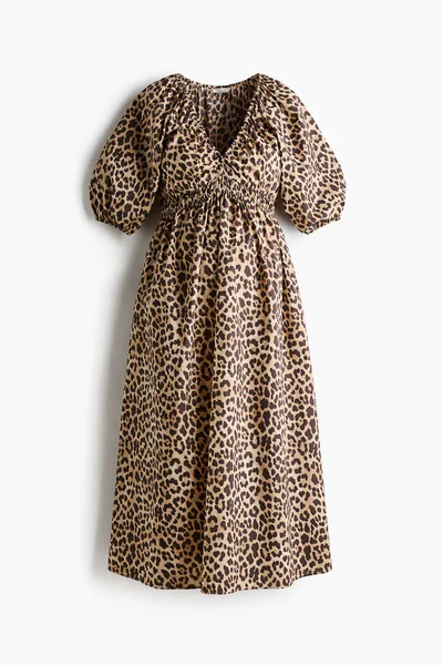 H&M MAMA Balloon-Sleeved Midi Dress