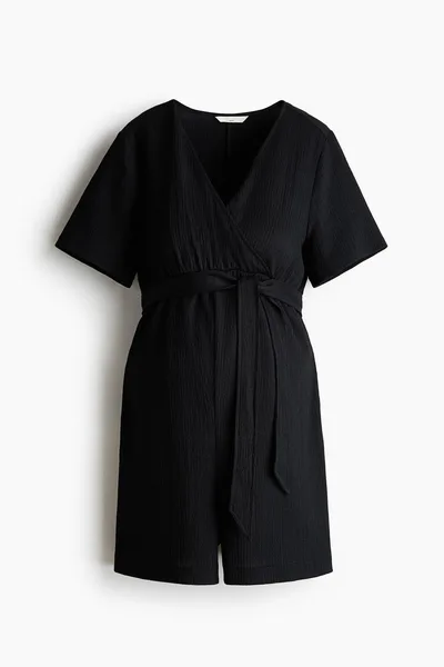 H&M MAMA Crinkled Jersey Romper