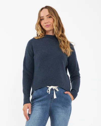 Ripe Maternity Jade Crop Nursing Knit Denim Marle