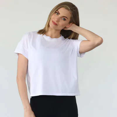 Milk & Baby Abigail Short Sleeve Nursing T-Shirt  | Blanc