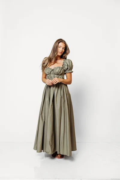 Worth Collective Olivia Maxi Dress in Dark Olive -Bump Friendly *9/28 PRE-ORDER*