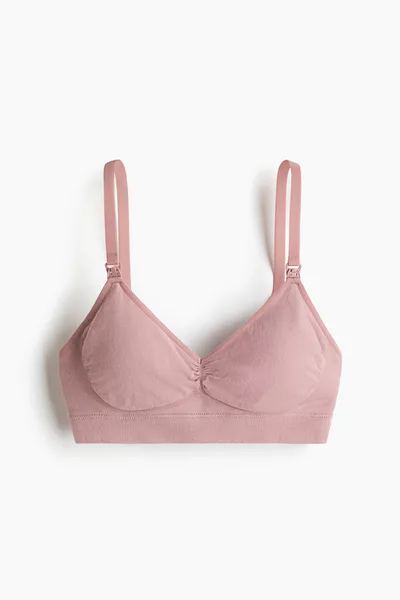 H&M MAMA Seamless Padded Cotton-Blend Nursing Bra