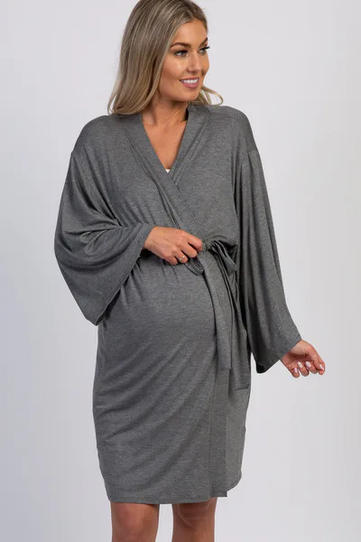 PinkBlush PinkBlush Charcoal Delivery/Nursing Maternity Robe