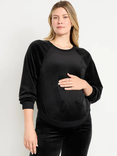 Old Navy Maternity Velour Crew-Neck Sweatshirt
