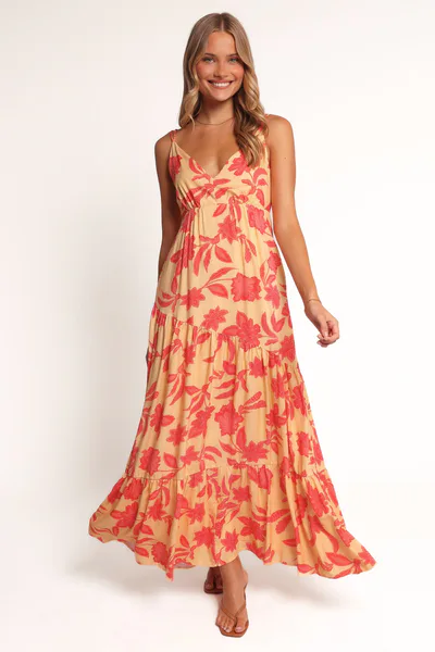Petal & Pup Forbes Maxi Dress - Red Floral