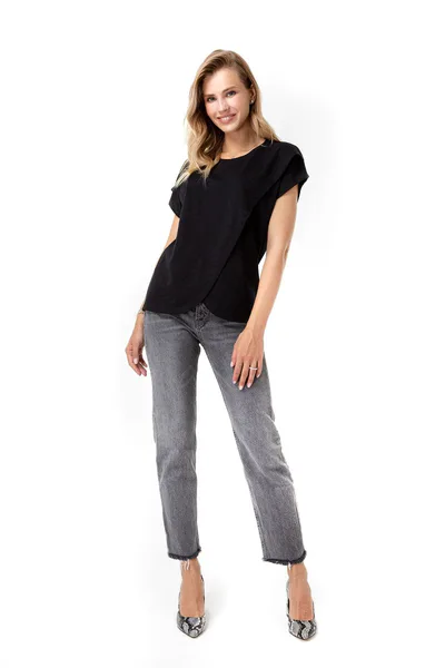 Milk & Baby Handy Crossover Short Sleeve Cotton Maternity/Nursing Top