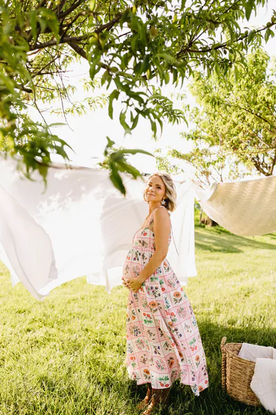 Petal & Pup Simona Maxi Dress - Pink Floral Tile