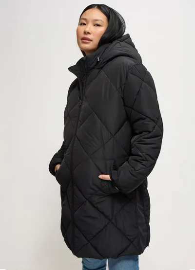 Ingrid & Isabel Grow With You Maternity Hooded Long Parka Jacket With Removable Babywearing Cocoon Insert