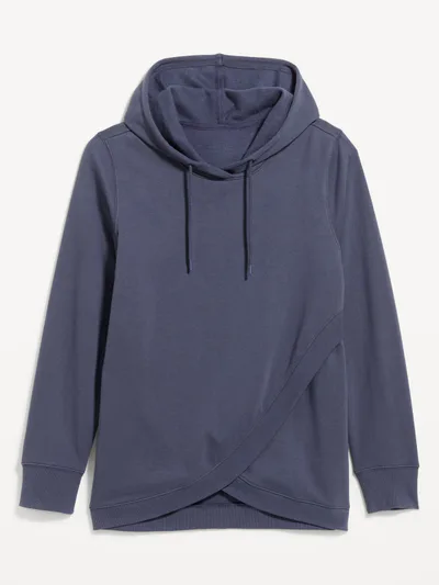 Old Navy Maternity Fleece Crossover Nursing Tunic Hoodie Sweatshirt
