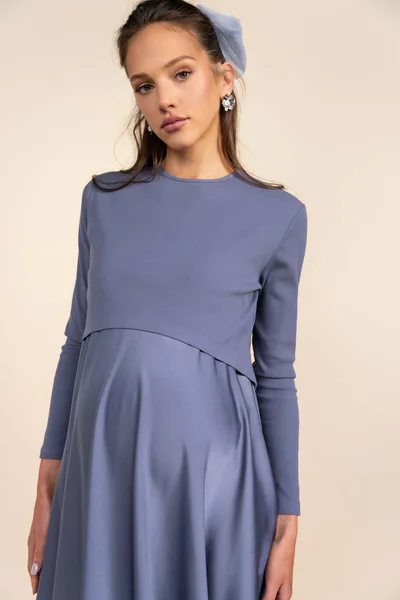 Apparalel Sahara Maternity Tee in Steel Blue