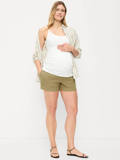 Old Navy Maternity Linen-Blend Pull-On Shorts -- 3.5-inch inseam