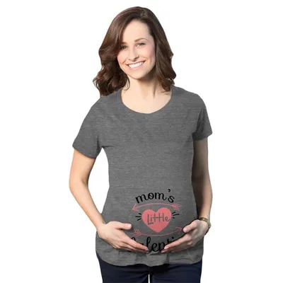 Target Maternity Moms Little Valentines Day Cute Announcement Baby Pregnancy T Shirt - Crazy Dog Maternity T Shirt for Valentines Gift Dark Grey S