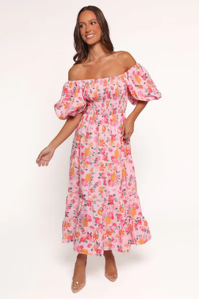 Petal & Pup Soliel Midi Dress - Pink Floral