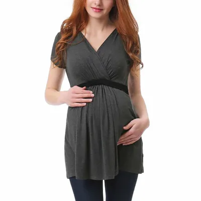 Target Pokkori Faux Wrap Maternity Nursing Top Gray Large