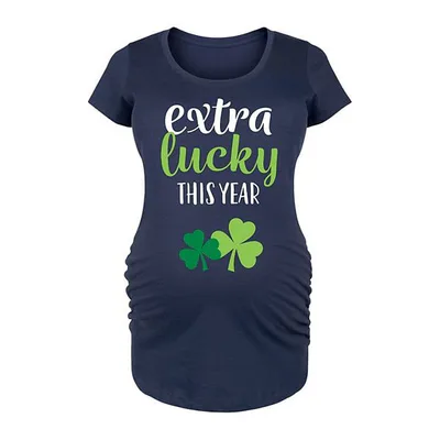 Kohl's Maternity Extra Lucky This Year Shamrocks Graphic Tee