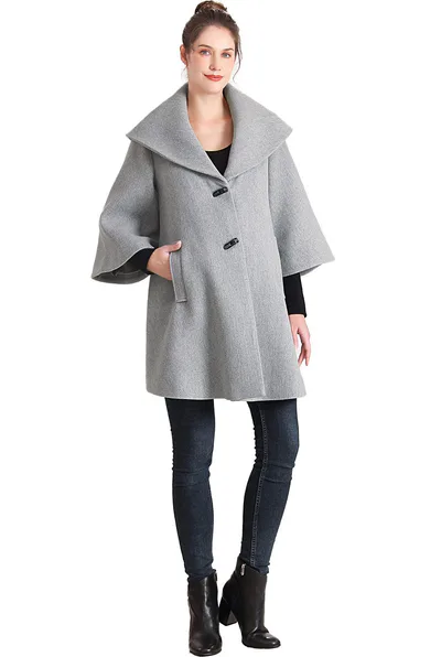 Kimi + Kai Kimi + Kai Maternity "Aanya" A-Line Wool Coat with Removable Bib
