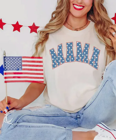Bump City The Mama Stars and Stripes 4th of July Shirt