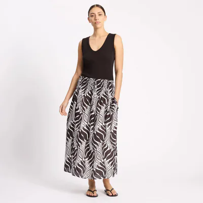 For The Creators Black Mono Palm Skirt