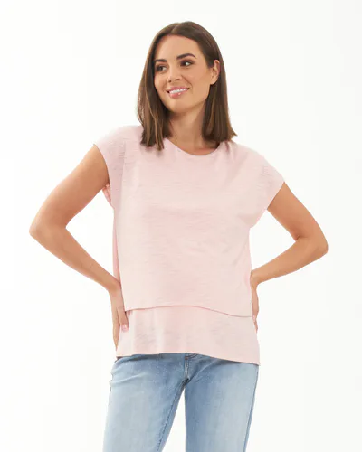 Ripe Maternity Jazmin Nursing Tee  Soft Pink