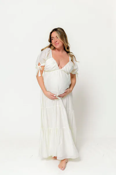 Worth Collective Grayson Maxi Dress in Cream - Bump Friendly & Inclusive Sizing