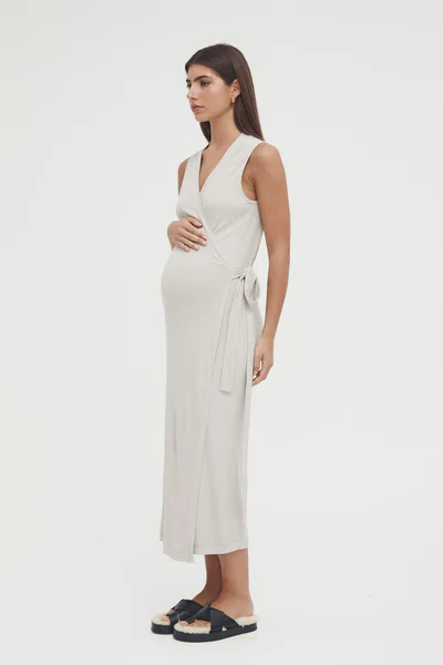 Legoe Heritage Valentina Wrap Dress (Stone) - FINAL SALE