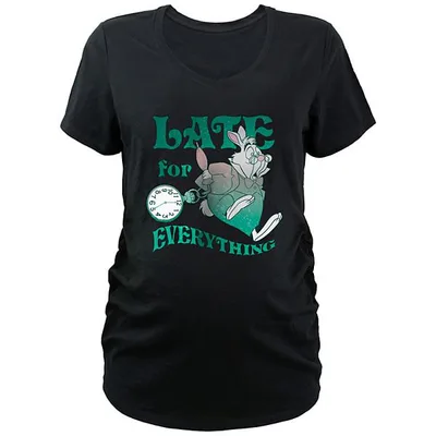 Kohl's Disney's Alice In Wonderland White Rabbit Late For Everything Maternity V-Neck Graphic Tee