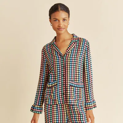 For The Creators Harlequin Button Through Top