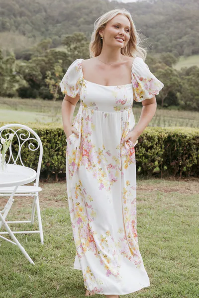 Petal & Pup Delaney Maxi Dress - Pink Floral